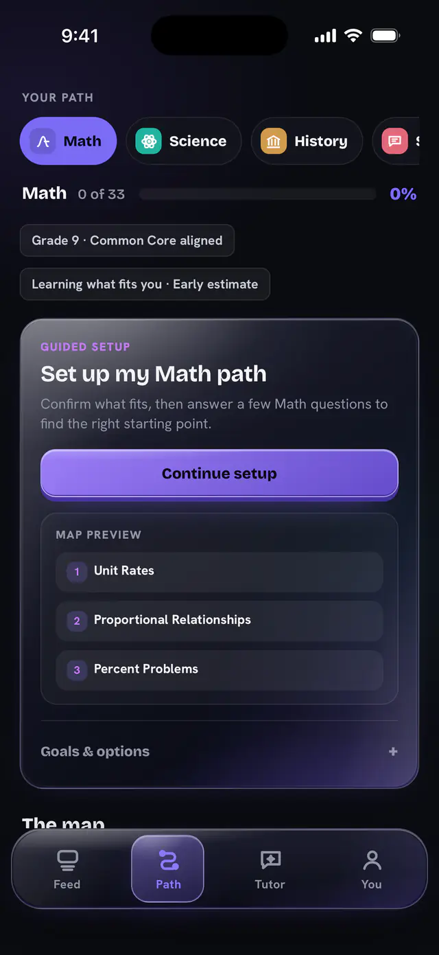 SmartScroll adaptive learning path